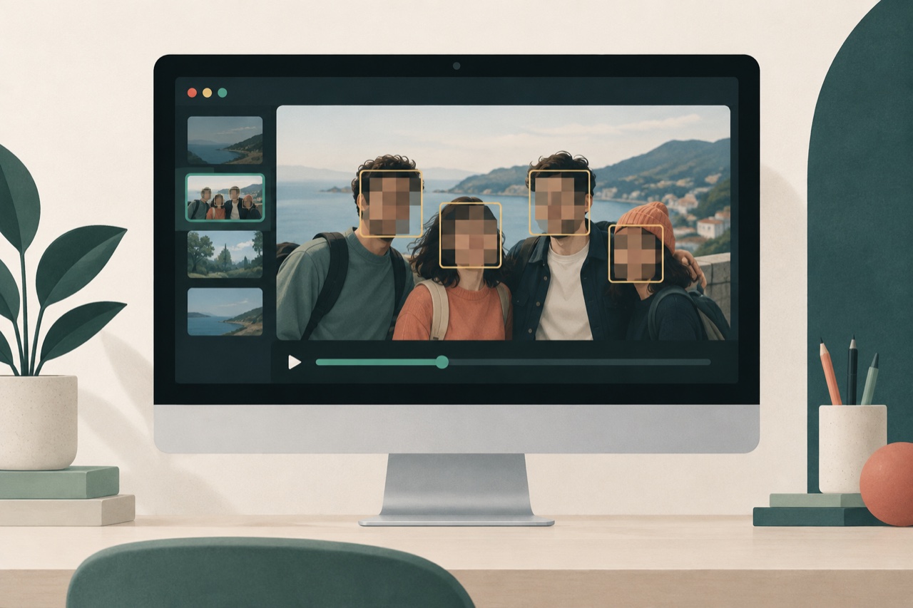 動画内の顔を検出する画面のイメージ